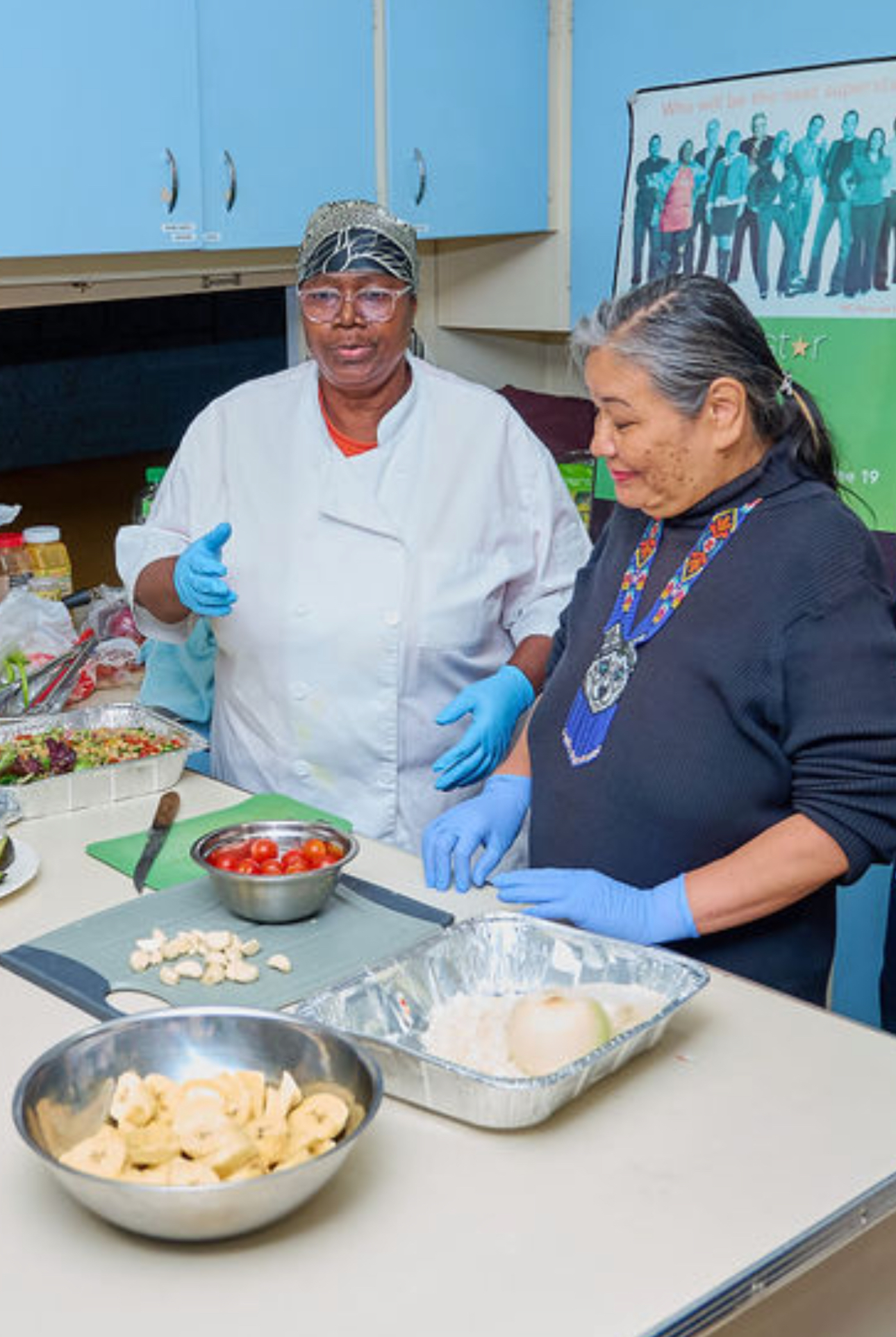 Chef Lisa L. Brown teaching a hands-on cooking class
